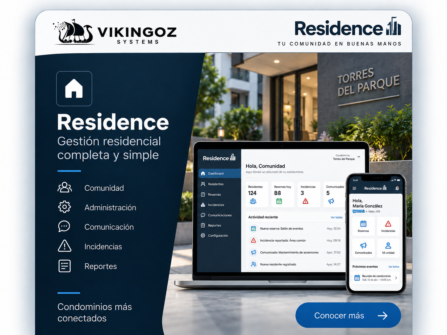 Vikingoz Residence · Gestión integral de condominios