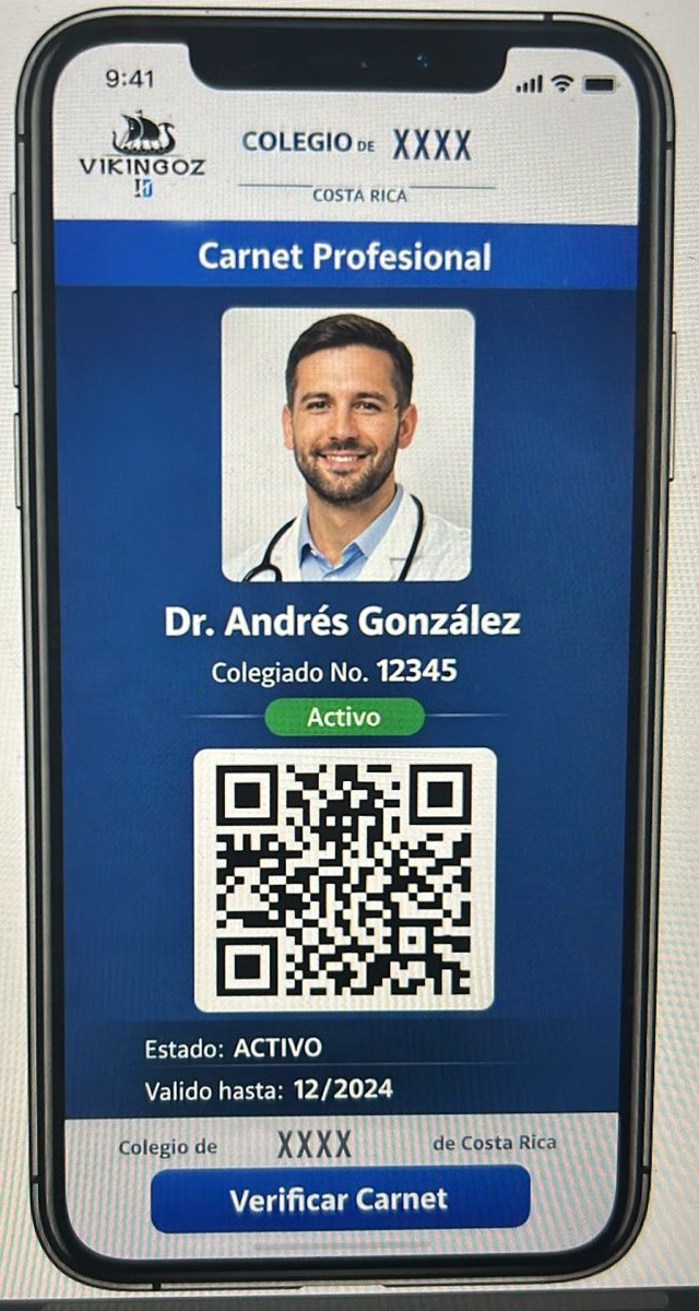Carné digital Vikingoz ID con QR