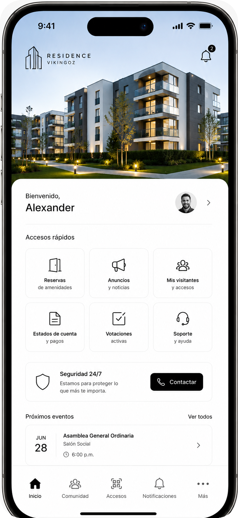 Ejemplo de experiencia visual Premium totalmente personalizada para Residence